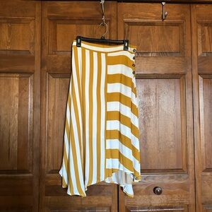 Retrolog Striped Mustard and White Women's Skirt